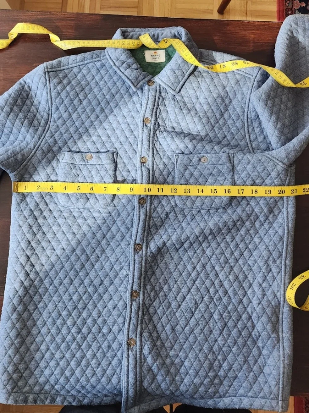 Marine Layer Mens Shirt Jacket Size Medium Blue - Green - Picture 8 of 9